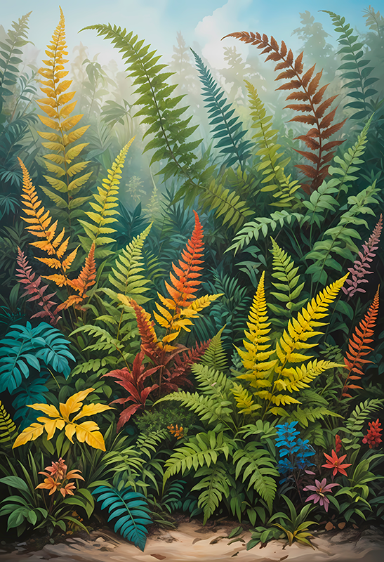 Poster künstlerische Zeichnung seltsamer dschungel - TenStickers