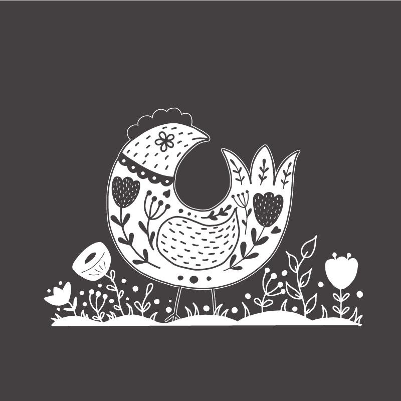 Küchenposter stolze hühner mit polnischem blumenmuster - TenStickers