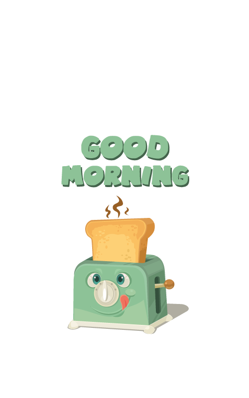 Küchenposter guten morgen mit toaster - TenStickers