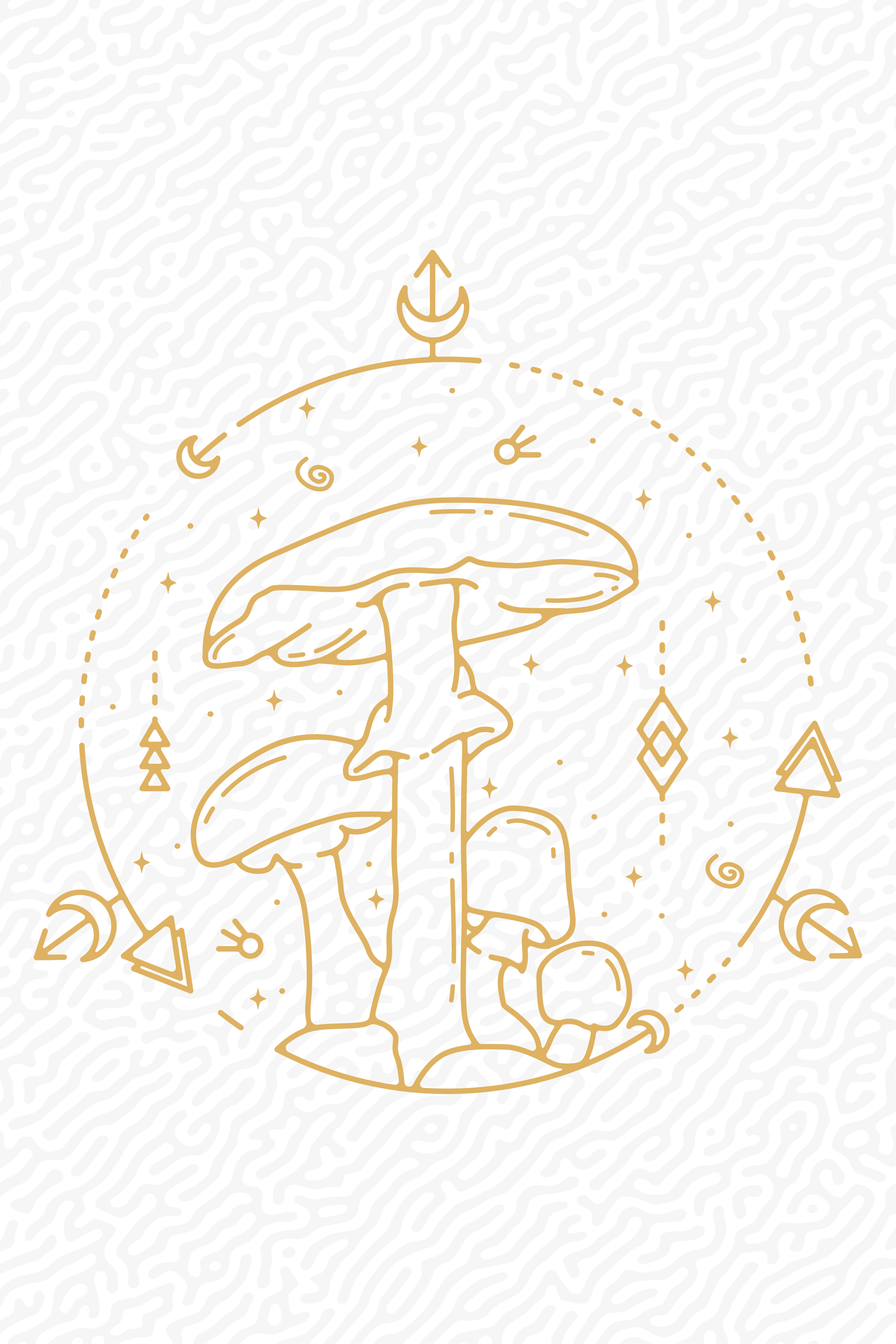 Küchenposter geometrisches pilz monolinien-design - TenStickers