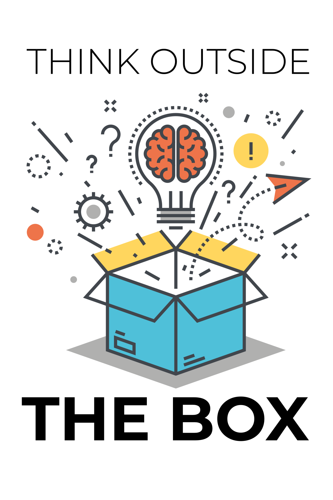 Poster büro denke außerhalb der box - TenStickers