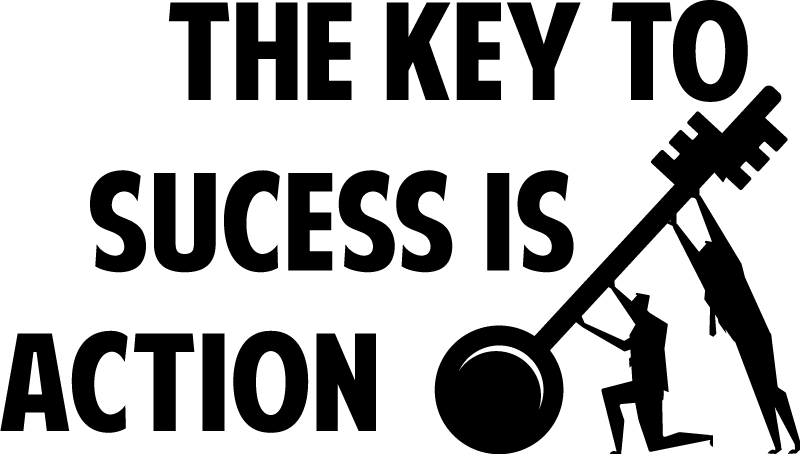 Poster büro erfolg ist handeln - TenStickers