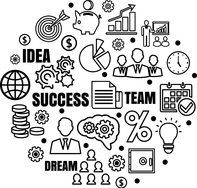 Poster büro geschäftsideogramm - TenStickers