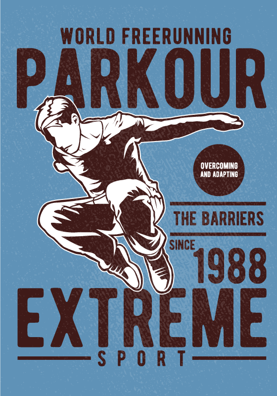 Jugendzimmer poster vintage parkour kunstprint - TenStickers