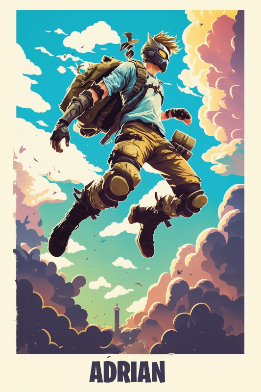 Jugendzimmer poster mit epischem charakter und namen - TenStickers