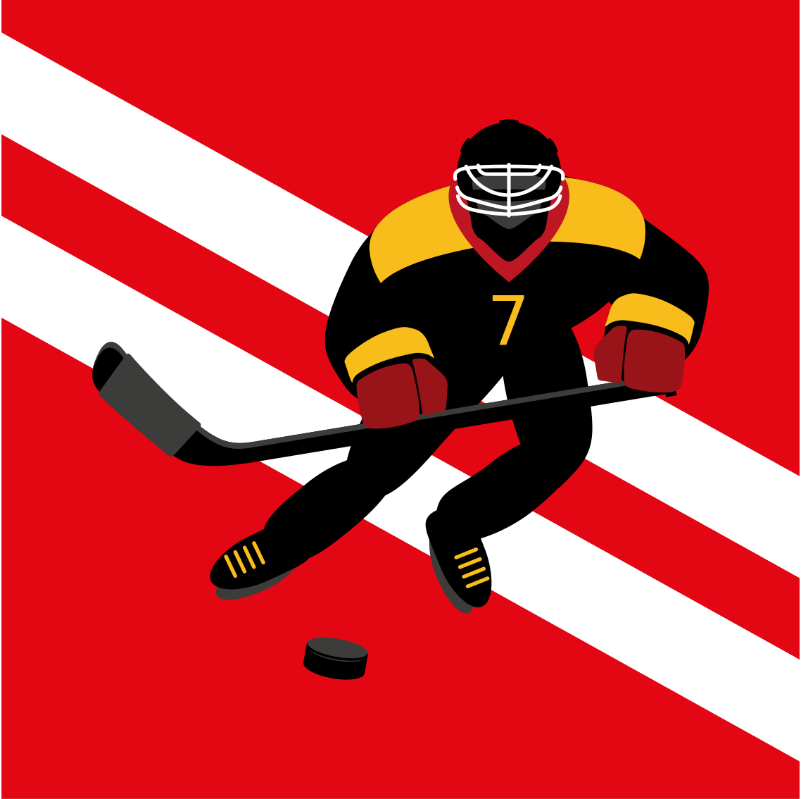 Jugendzimmer poster rot und gelb eishockey - TenStickers