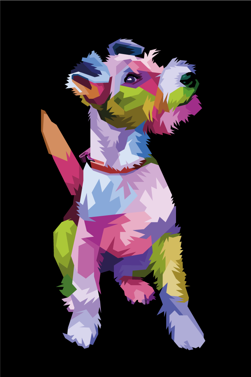 Poster wohnzimmer geometrische tiere fox terrier - TenStickers