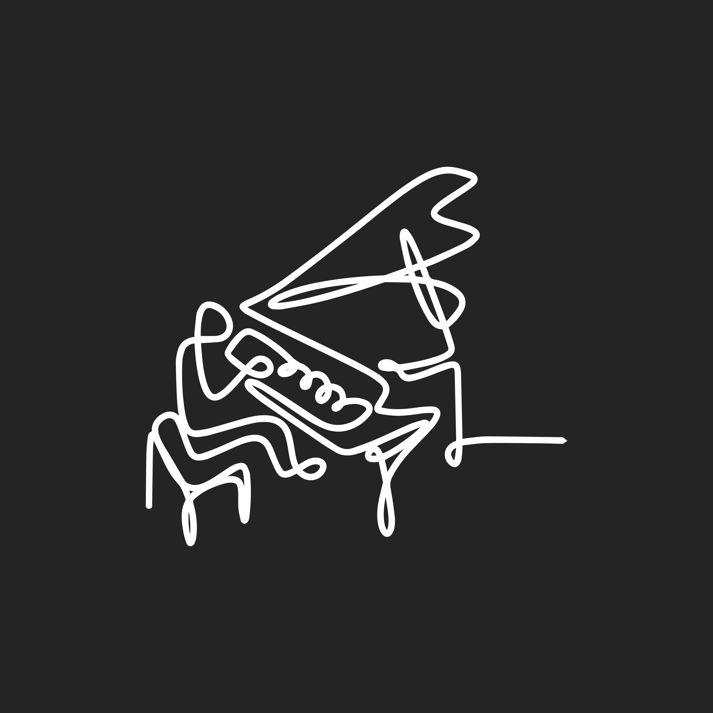 Poster wohnzimmer niedliches pianisten-lineart design - TenStickers