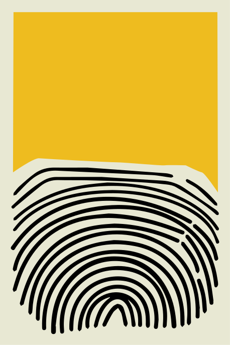 Poster wohnzimmer abstraktes gelbes gemälde mit schwarzen linien - TenStickers