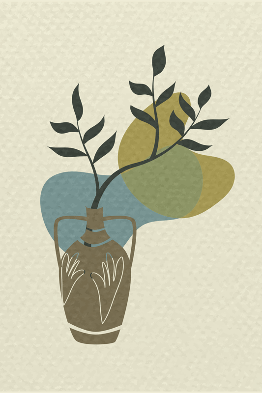 Poster wohnzimmer japandi minimalistischer natur - TenStickers