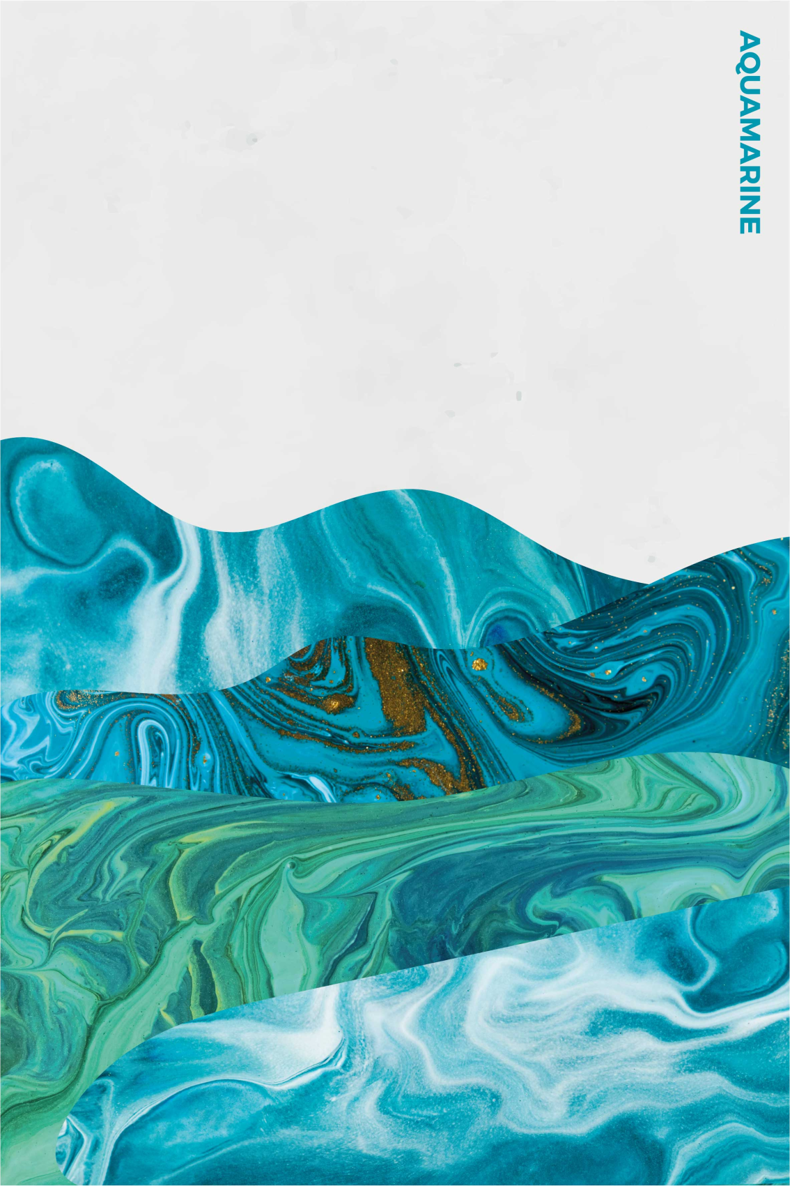 Poster wohnzimmer aquamarine geschwungene linien - TenStickers