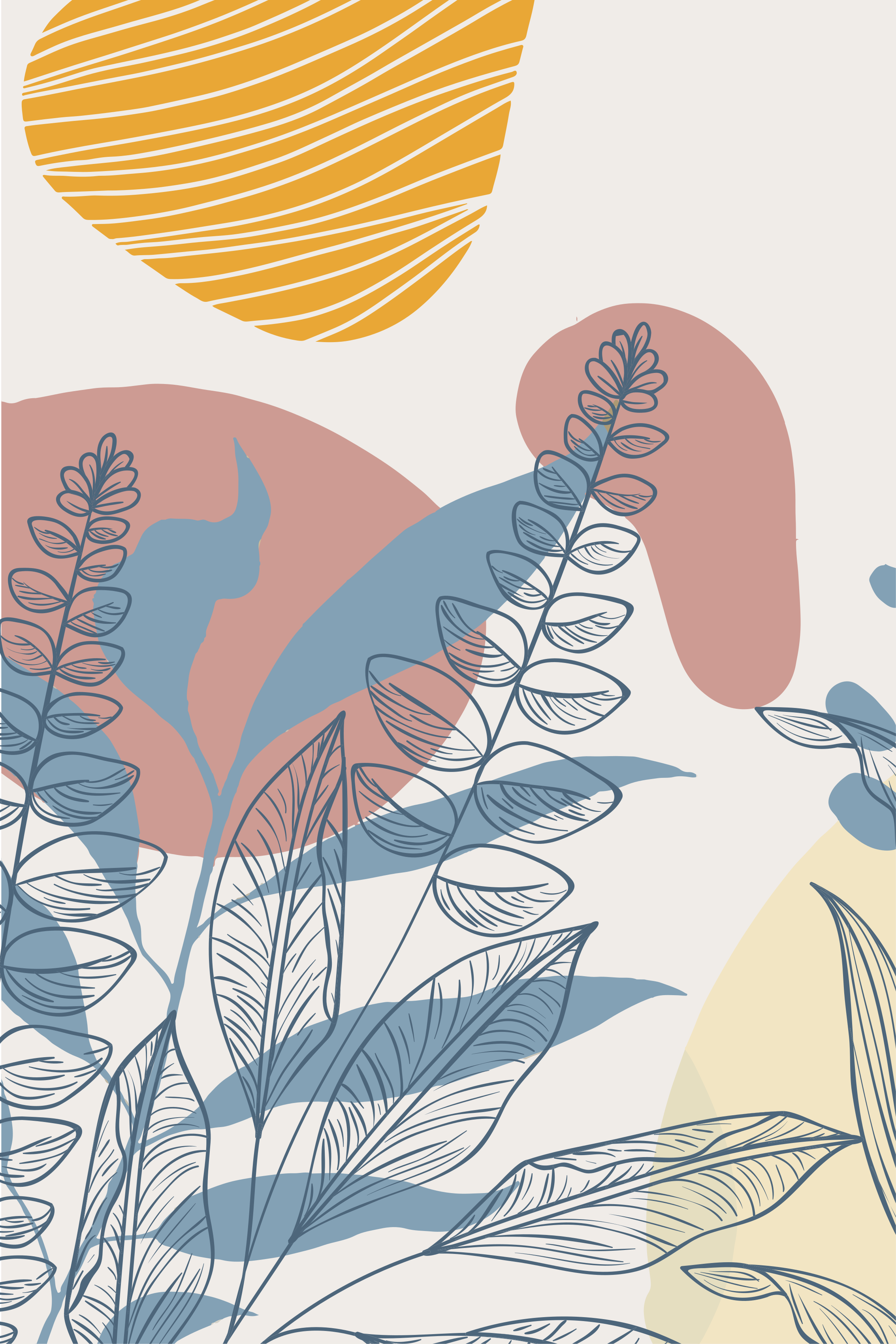 Poster blumen und pflanzen im skandinavischen stil - TenStickers