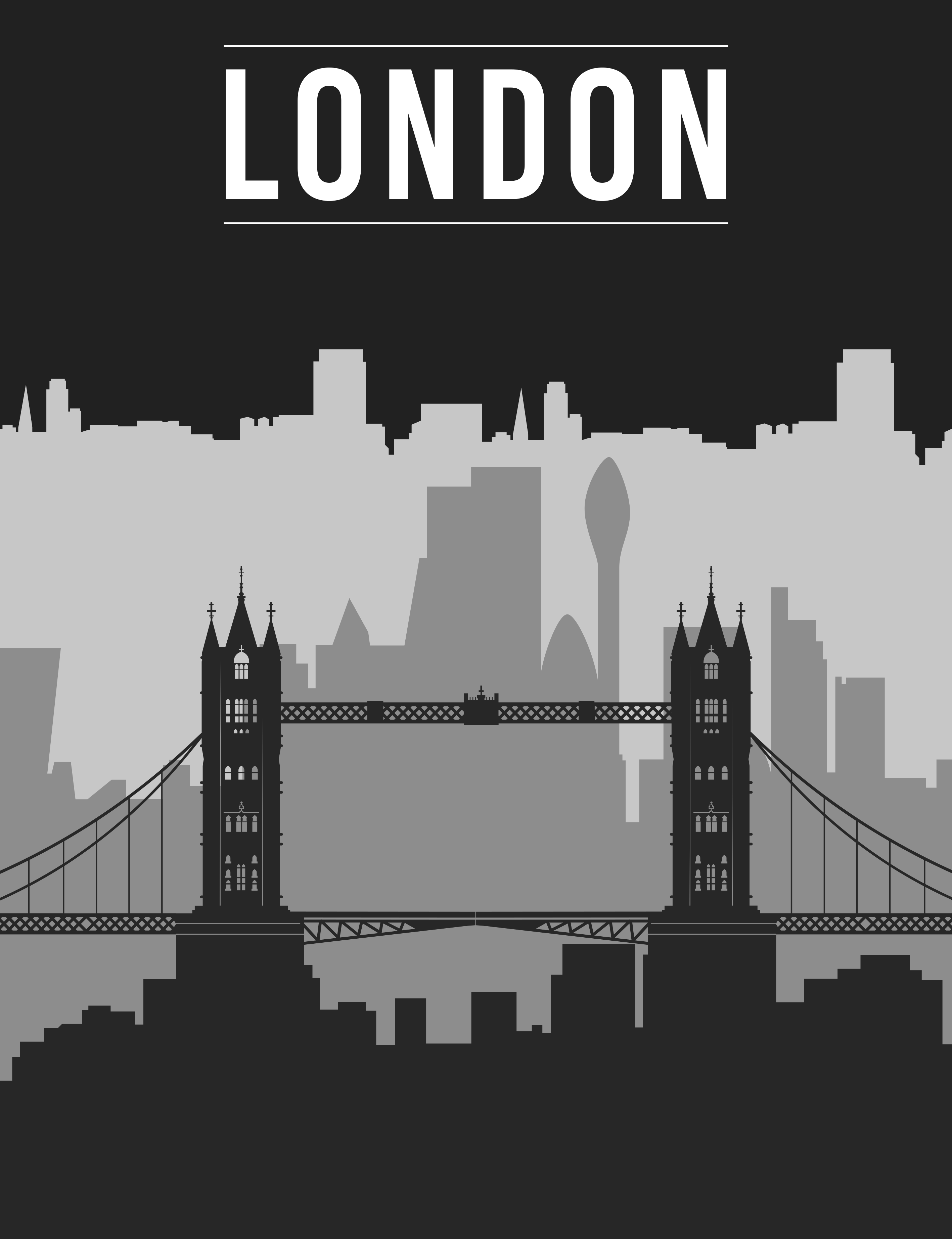 Poster zitat schwarz-weiß skyline von london - TenStickers