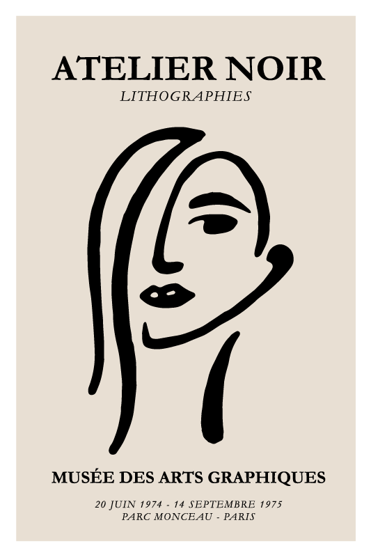 Poster zitat atelier schwarz - TenStickers