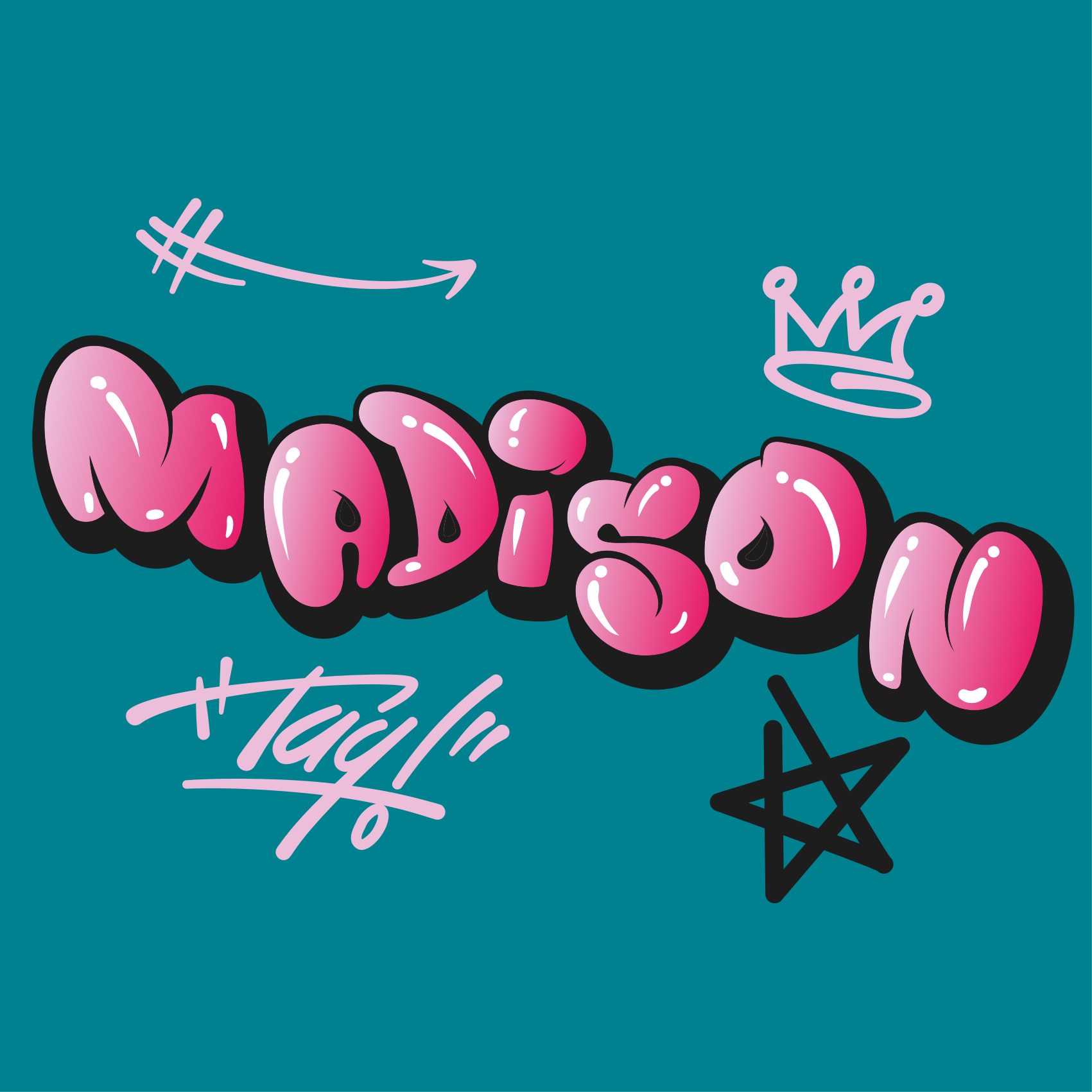 Jugendzimmer poster kreatives namensdesign - TenStickers