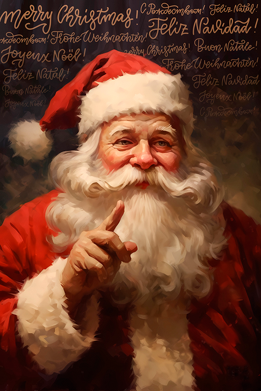 Poster weihnachten santa claus porträt - TenStickers