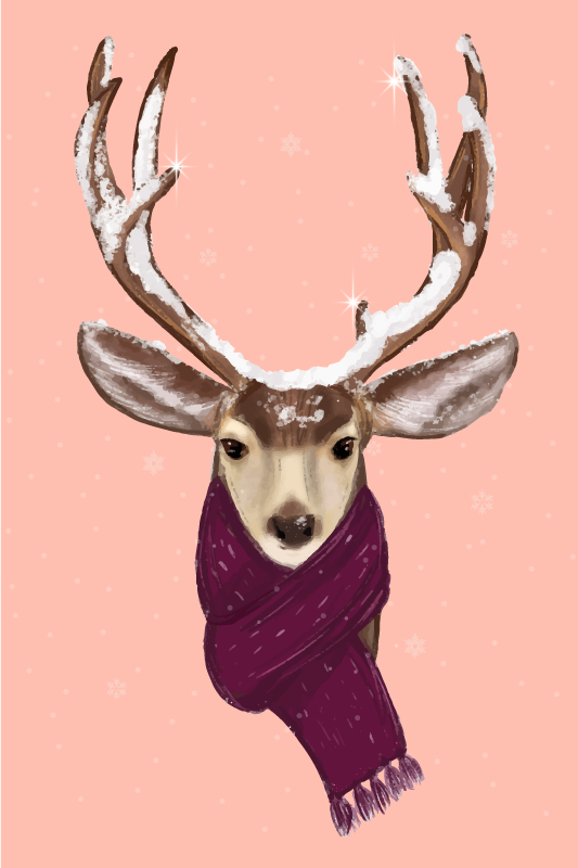 Poster weihnachten mit weihnachtsreh - TenStickers