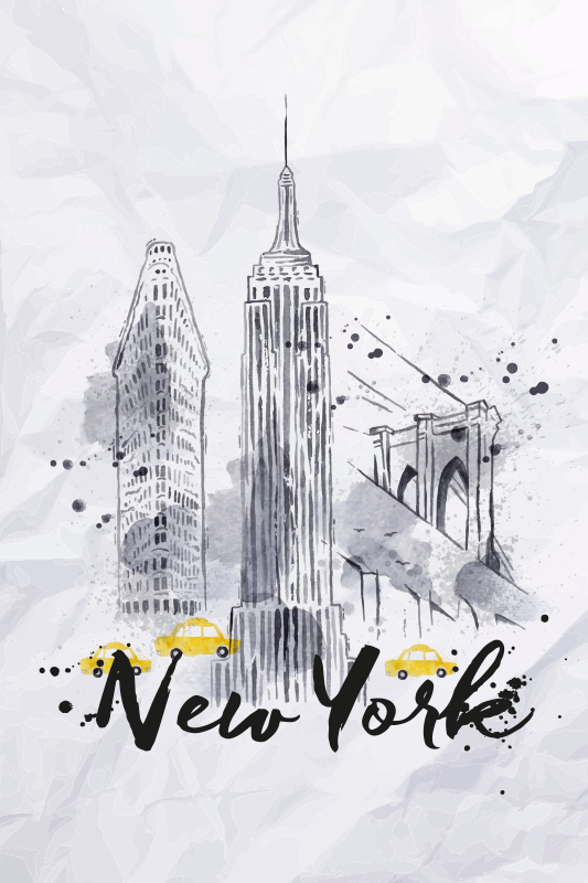 Poster länder und städte skyline new york - TenStickers