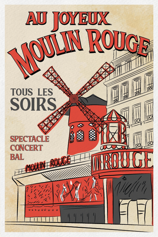 Poster länder und städte moulin rouge - TenStickers