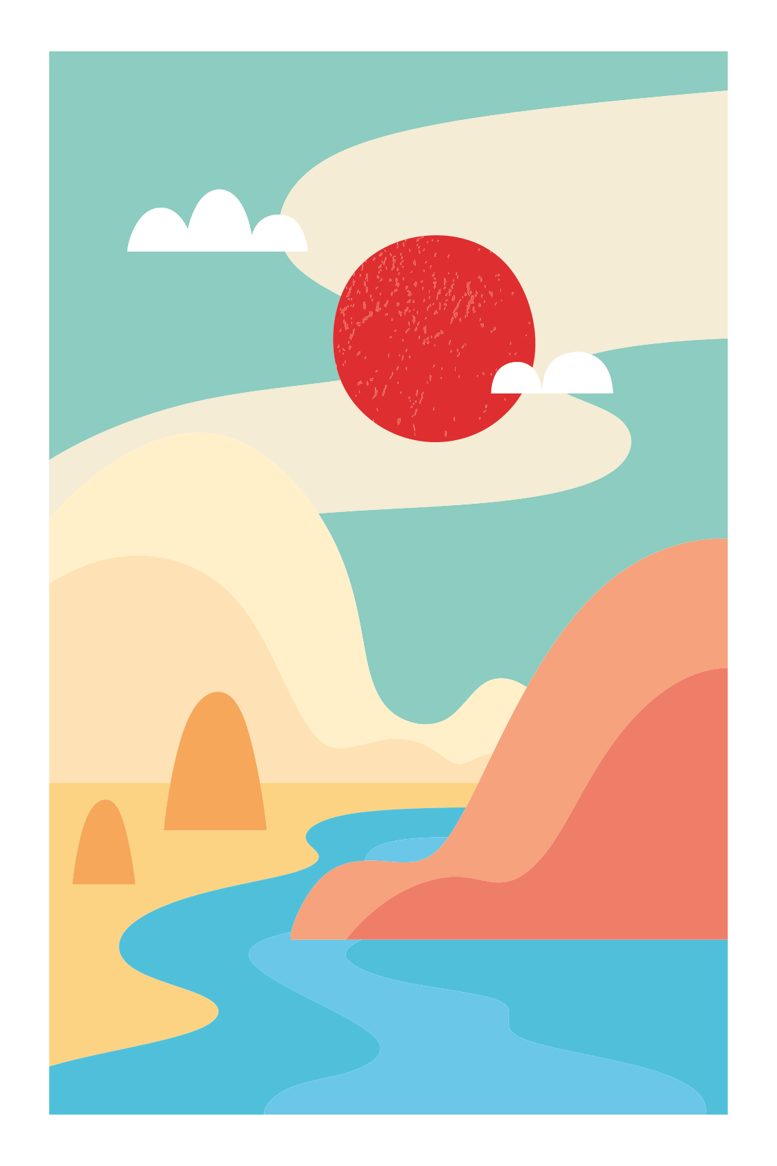 Poster landschaft abstrakte naturszene - TenStickers