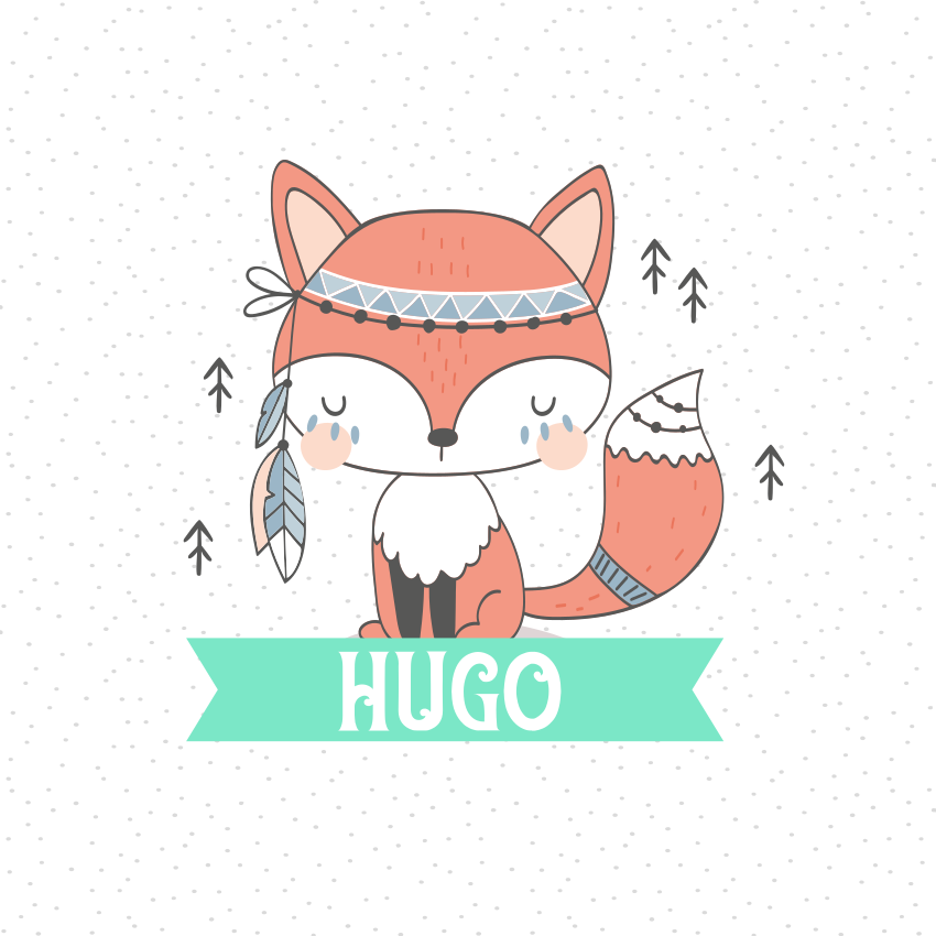 Personalisierte poster mit niedlicher fuchsfigur - TenStickers