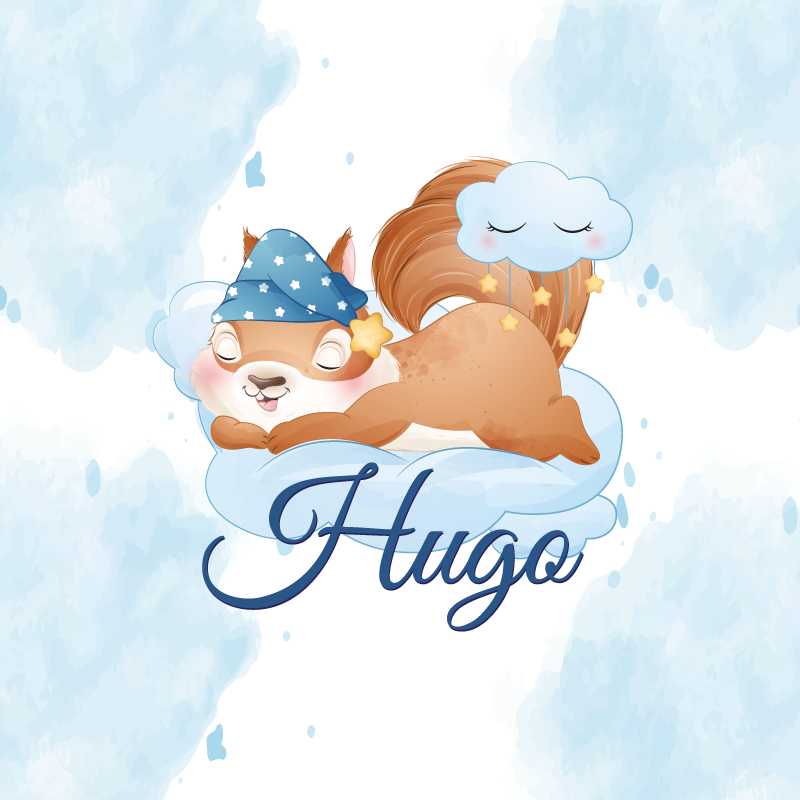 Personalisierte poster eichhörnchen süß träumend - TenStickers