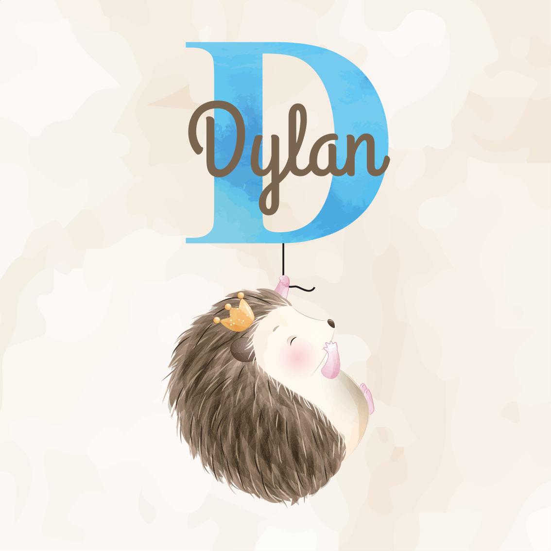 Personalisierte poster mit süßer igel-illustration - TenStickers