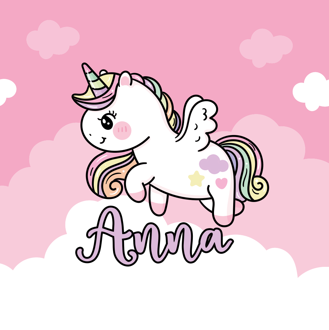 Personalisierte poster süße einhornfantasie - TenStickers