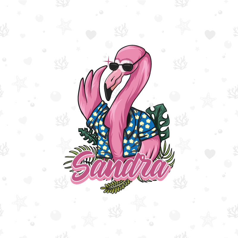 Personalisierte poster mit coolem flamingo-vibe - TenStickers