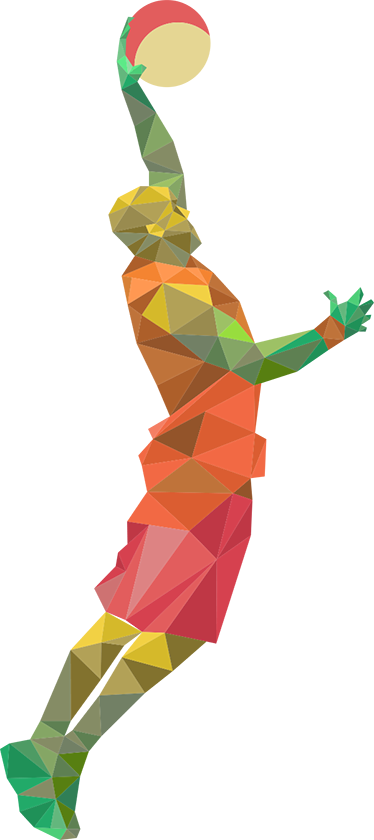 Poster basketball geometrisches wanddekor spieler - TenStickers