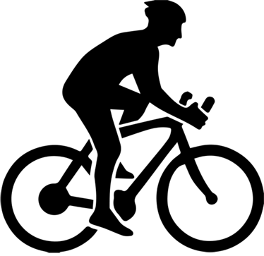 Poster kreise fahrradfahrer auf der straße - TenStickers