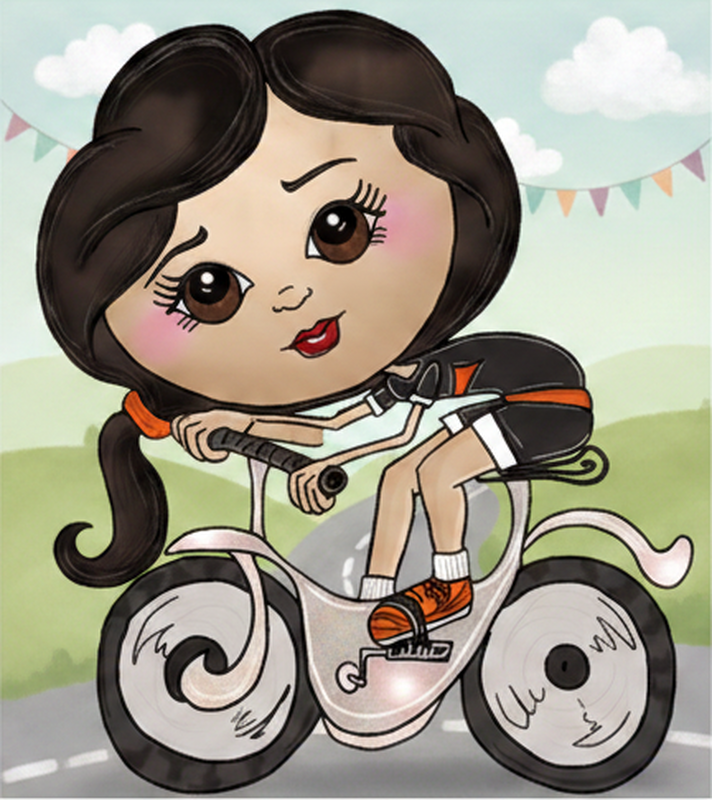 Poster kreise kinderaufkleber fahrradillustration - TenStickers