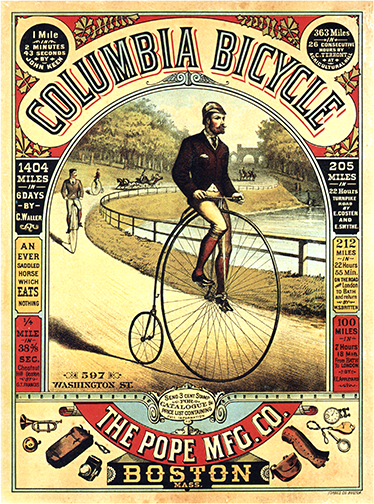 Poster kreise vintage fahrrad werbung auf vinyl - TenStickers
