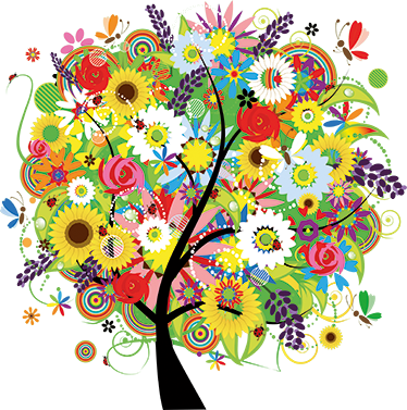 Poster baum dekoratives sommer-vinyl - TenStickers