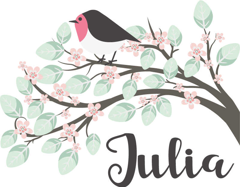 Poster baum personalisierbarer vogel für kinder - TenStickers