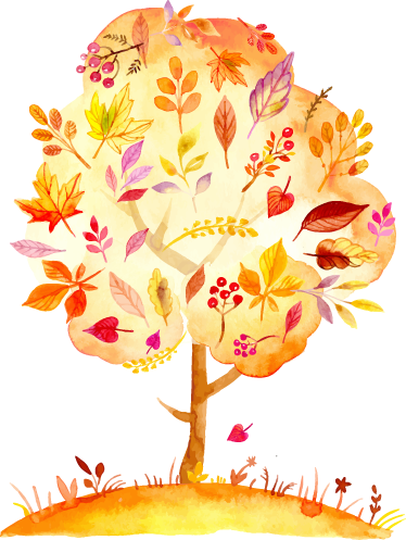 Poster baum herbstlicher wald wandtattoo - TenStickers