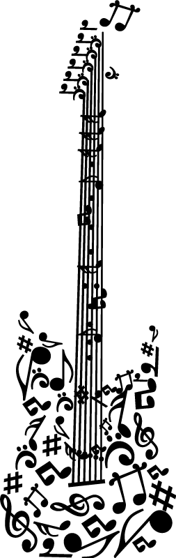 Musik poster dekorative gitarre notenlinien - TenStickers
