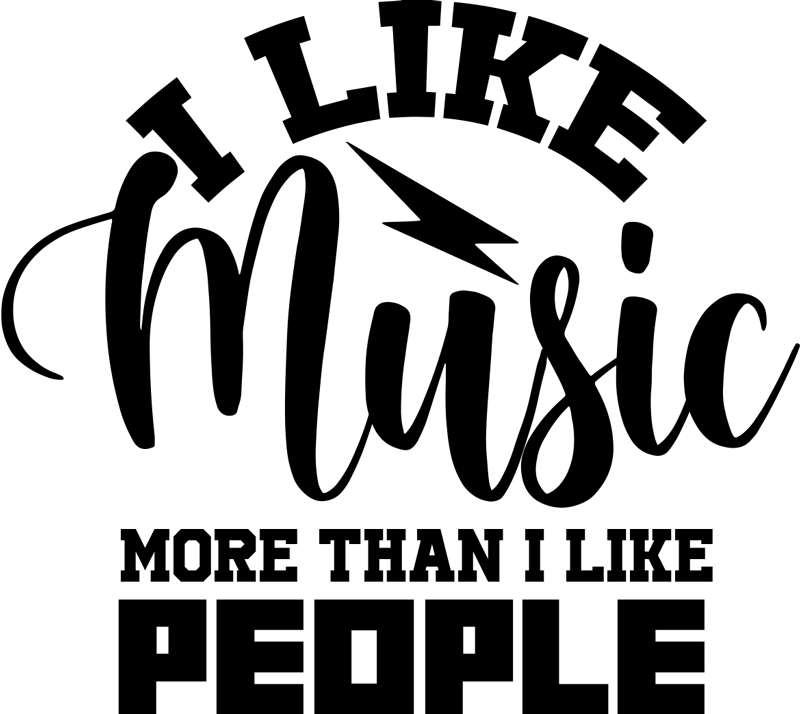 Musik poster ich mag musik mehr als menschen - TenStickers
