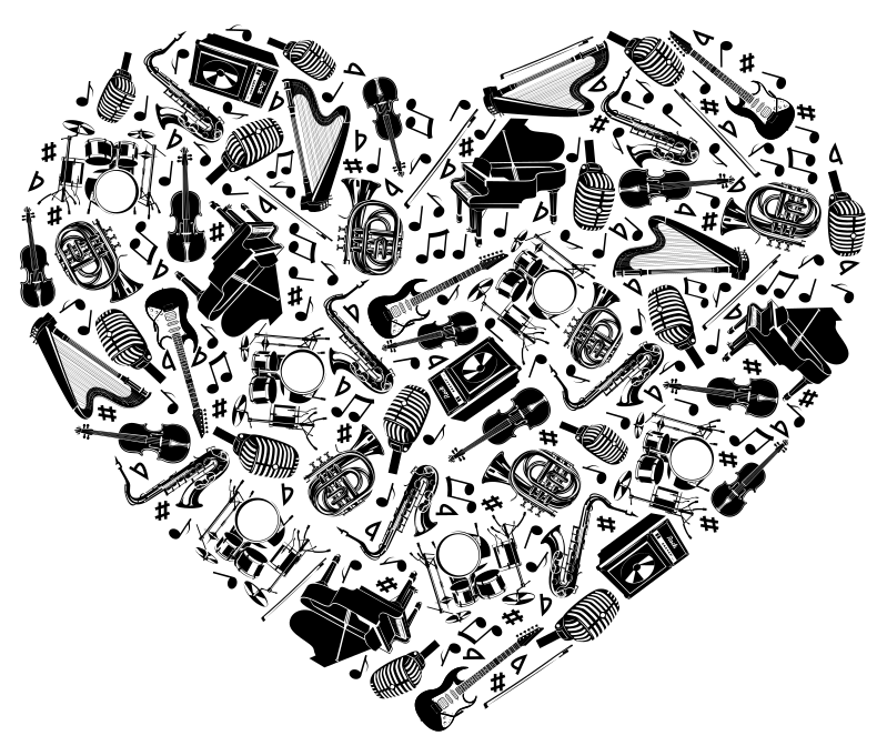 Musik poster im herzdesign - TenStickers