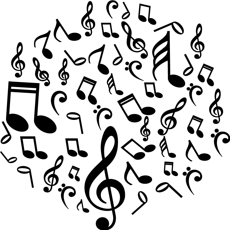 Musik poster mit vinyl notenbilder - TenStickers