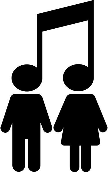 Musik poster mit noten und vinyl-icons - TenStickers