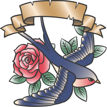 Vintage poster mit rosa vogel tattoo und spruch - TenStickers