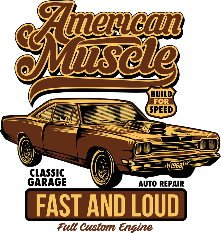 Vintage poster amerikanischer oldtimer wanddeko - TenStickers
