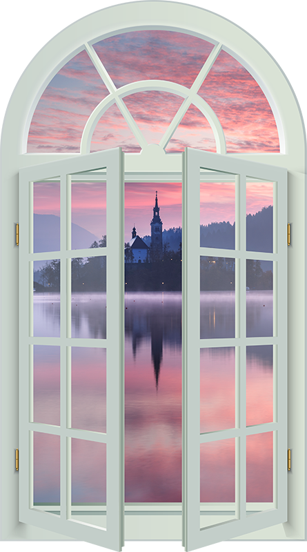 Poster landschaft mit der kirche von bled - TenStickers