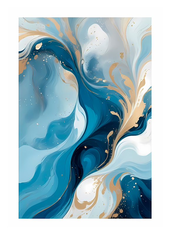 Abstraktes poster blaue lagune - TenStickers