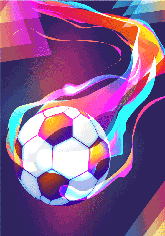 Poster fußball voetbal kunstwerk für fans - TenStickers