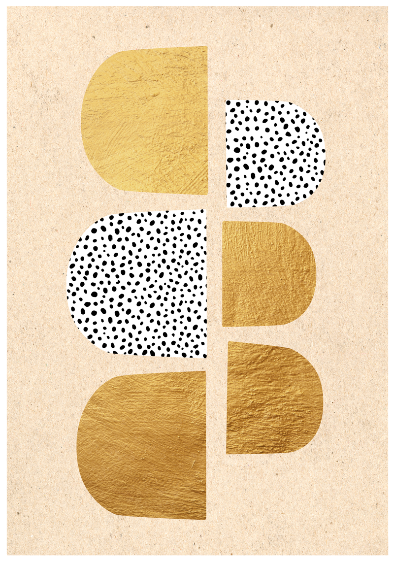 Kunstdrucke in goldener abstraktion - TenStickers