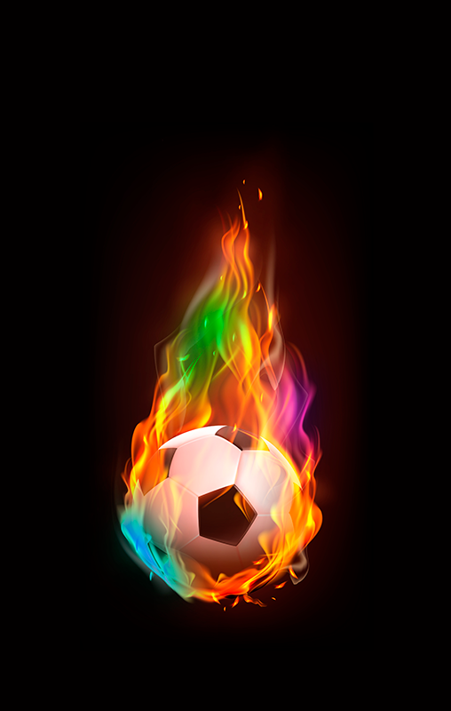 Poster fußball multicolor feuerball - TenStickers