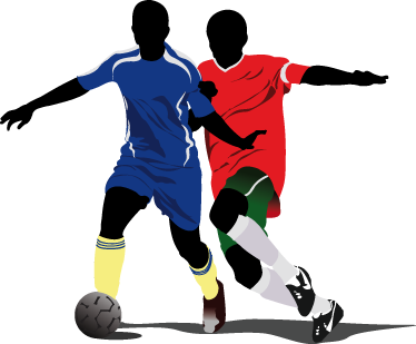Poster fußball jugendstil spieler konfrontation - TenStickers