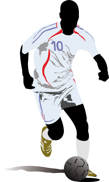 Poster fußball wandtattoo fußballspieler im lauf - TenStickers